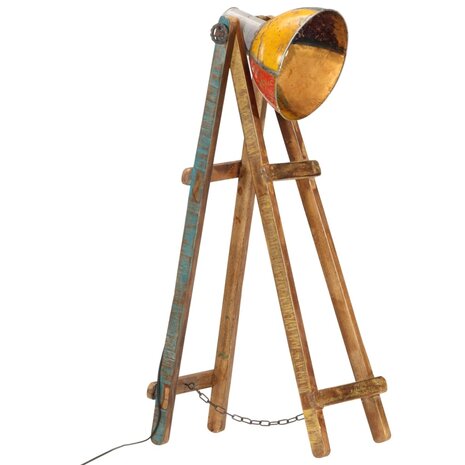 Vloerlamp E27 massief mangohout meerkleurig 1