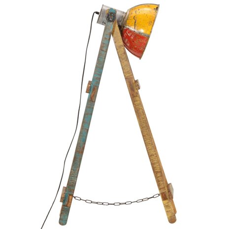 Vloerlamp E27 massief mangohout meerkleurig 4