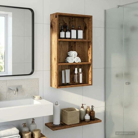 Badkamerwandkast Oudhout 40 x 14 x 70 cm Geconstrueerd hout 5
