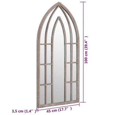 Spiegel 100x45 cm ijzer zandkleurig 6