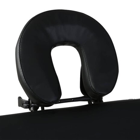Inklapbare massagetafel 2 zones met houten frame (zwart) 3