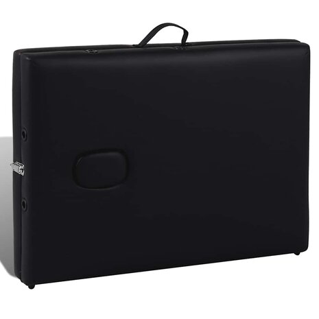 Inklapbare massagetafel 2 zones met houten frame (zwart) 5