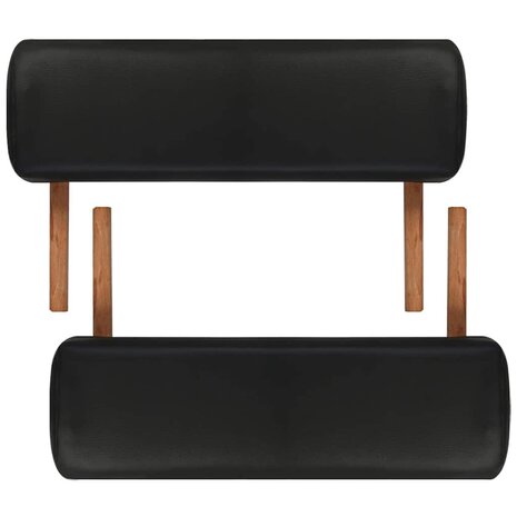 Inklapbare massagetafel 2 zones met houten frame (zwart) 6