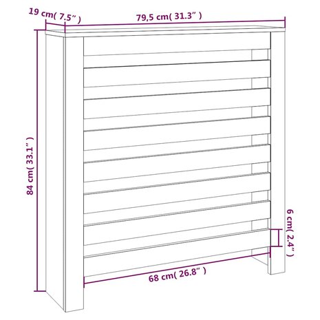 Radiatorombouw 79,5x19x84 cm massief grenenhout 8