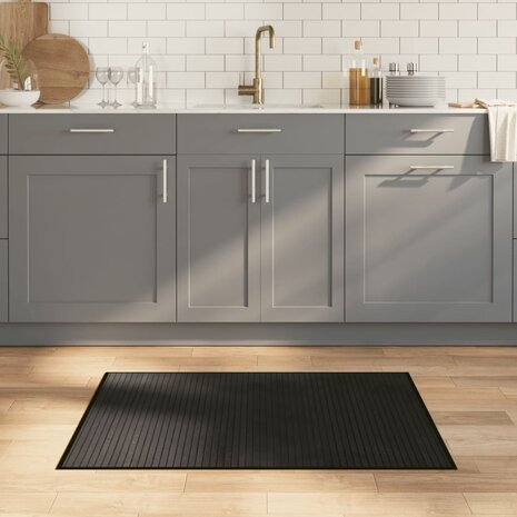 Vloerkleed rechthoekig 70x100 cm bamboe zwart 1