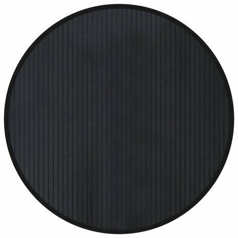 Vloerkleed rond 80 cm bamboe zwart 2