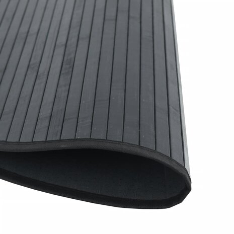 Vloerkleed rond 80 cm bamboe zwart 4