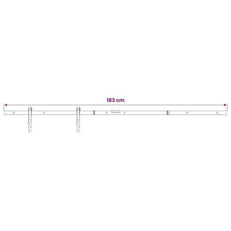 Ophangset voor minischuifdeur 183 cm koolstofstaal wit 6