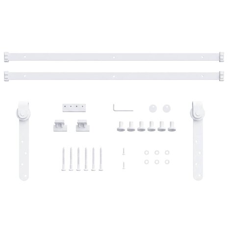 Ophangset voor minischuifdeur 200 cm koolstofstaal wit 4