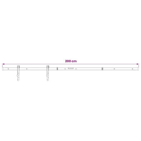Ophangset voor minischuifdeur 200 cm koolstofstaal wit 6