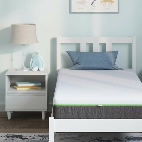Matras Medium zacht 80 x 160 cm Wit en Grijs 7
