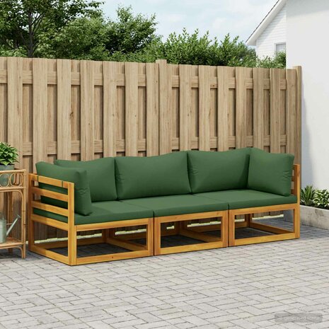 Bankstel 3 st Naturel Massief Acaciahout 1