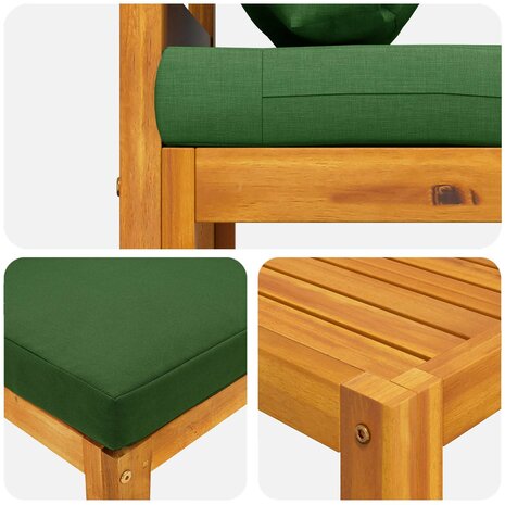 Bankstel 4 st Naturel Massief Acaciahout 6