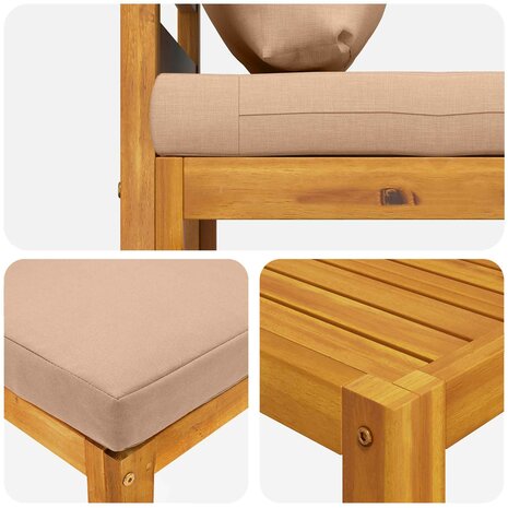 Bankstel 4 st Naturel Massief Acaciahout 6