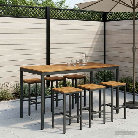 Tuin Bartafel NAARDEN Naturel en Zwart 180 x 88,5 x 105 cm 1