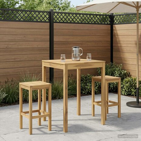 Tuin Bartafel Wit 80 x 80,5 x 105 cm Massief Acaciahout 1