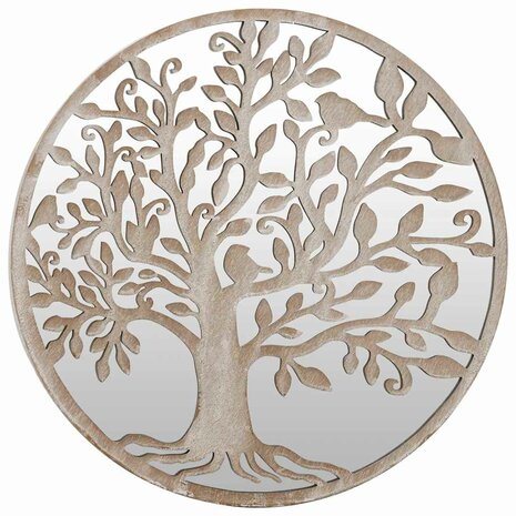 Tuinspiegel rond 60x2,5 cm ijzer zandkleurig 2