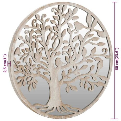 Tuinspiegel rond 60x2,5 cm ijzer zandkleurig 6