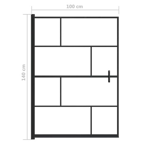 Douchewand 100x140 cm ESG zwart 5