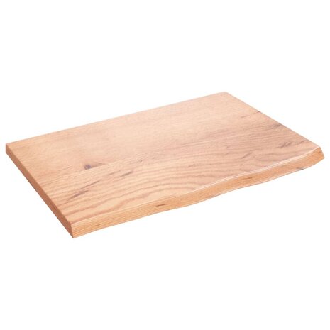 Wastafelblad 60x40x2 behandeld massief hout lichtbruin 2