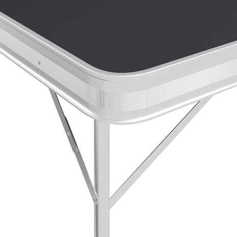 Campingtafel inklapbaar met 2 banken aluminium grijs 3
