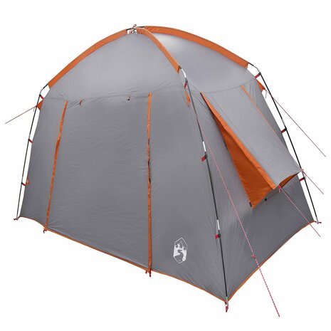 Huisje Tent 3-persoons Grijs en Oranje Polyester 3