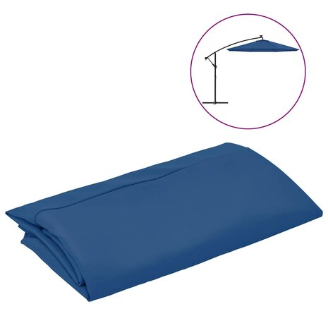 Vervangingsdoek voor tuinparasol 300 cm azuurblauw 2
