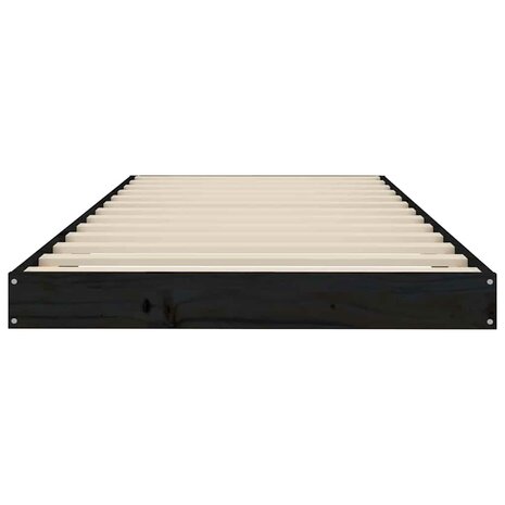 Bedframe massief grenenhout zwart 75x190 cm 5
