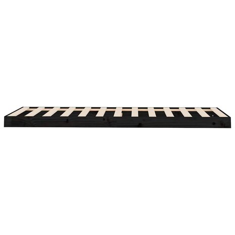 Bedframe massief grenenhout zwart 75x190 cm 6
