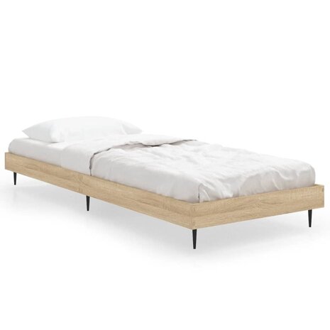 Bedframe zonder matras hout sonoma eikenkleurig 75x190 cm 2