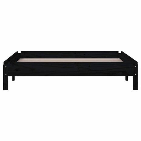 Bed stapelbaar 90x200 cm massief grenenhout zwart 6