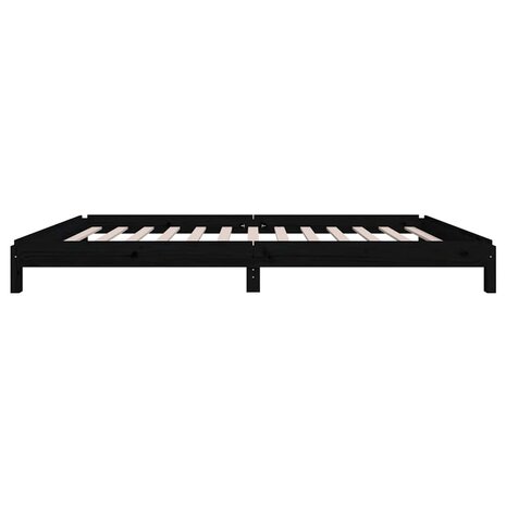 Bed stapelbaar 90x200 cm massief grenenhout zwart 7