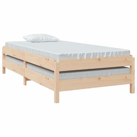 Bed stapelbaar 75x190 cm massief grenenhout 8