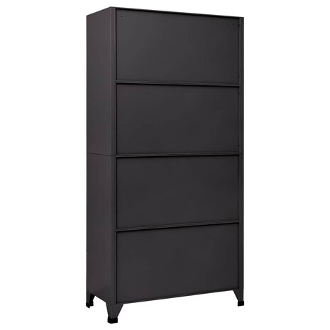 Lockerkast 90x40x180 cm staal antracietkleurig en rood 5