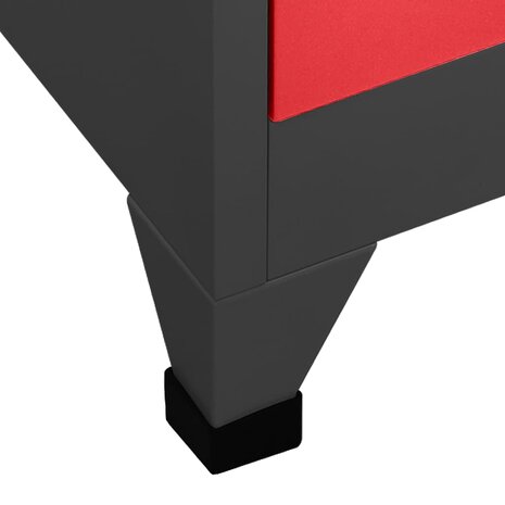 Lockerkast 90x40x180 cm staal antracietkleurig en rood 6