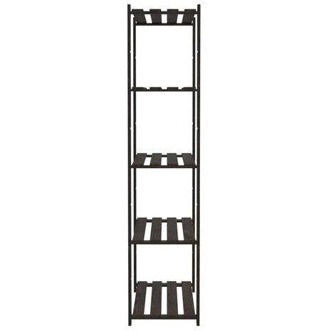 Opbergrek 5-laags 80x38x170 cm massief grenenhout zwart 4