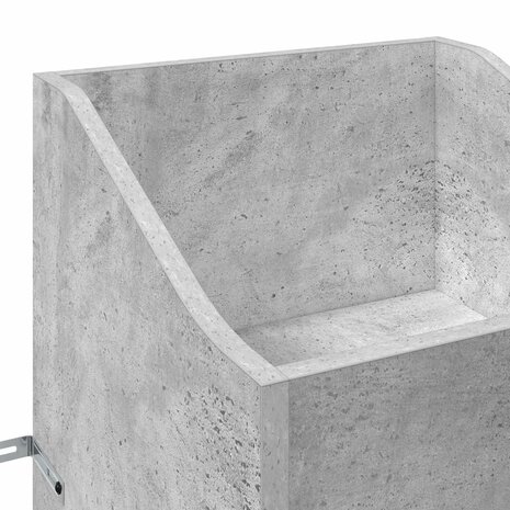 Platenkast Betongrijs 36 x 36 x 95,5 cm Bewerkt hout 7