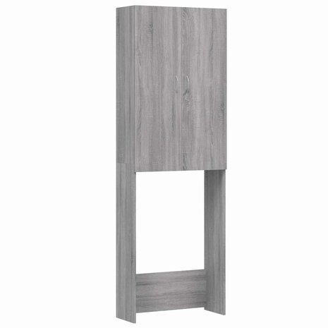 Wasmachinekast 64x25,5x190 cm grijs sonoma eikenkleurig 2