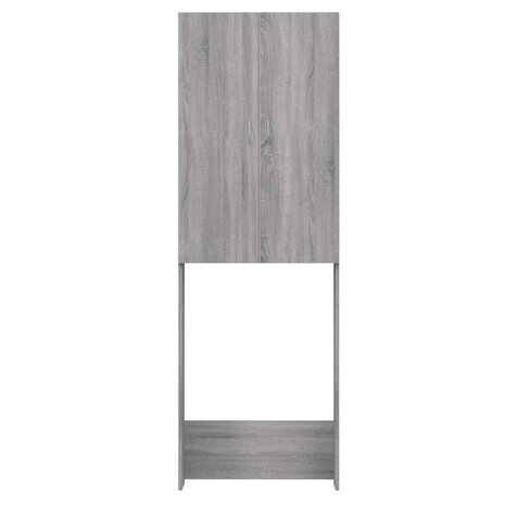 Wasmachinekast 64x25,5x190 cm grijs sonoma eikenkleurig 6