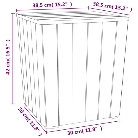 Tuintafel met afneembaar deksel polypropeen lichtbruin 7