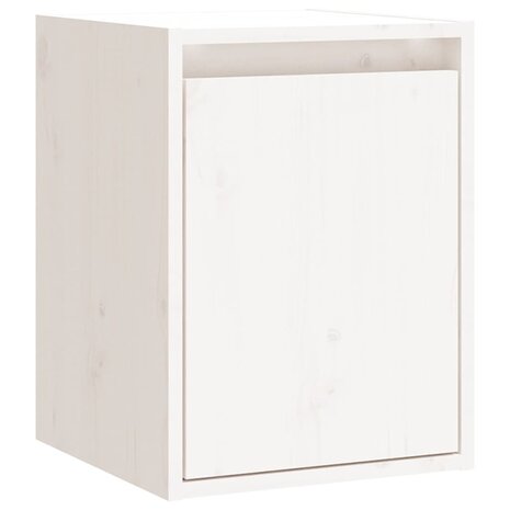 Wandkast 30x30x40 cm massief grenenhout wit 2