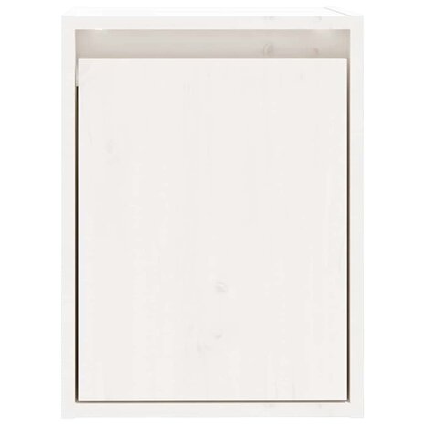 Wandkast 30x30x40 cm massief grenenhout wit 4