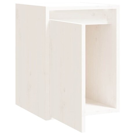 Wandkast 30x30x40 cm massief grenenhout wit 5