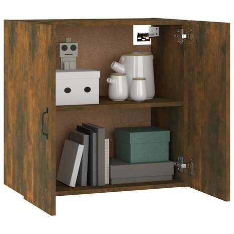 Wandkast 60x31x60 cm bewerkt hout gerookt eikenkleurig 7