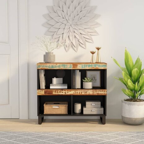 Bijzetkast 85x33x75 cm massief gerecycled hout 1