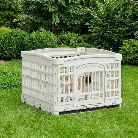 4 Paneel Hond Hondenren 122 x 106,5 x 82 cm Kunststof Wit 3