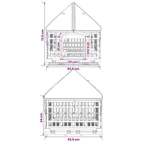 4 Panelen Hondenren met Dak 122 x 106,5 x 82 cm Wit 9