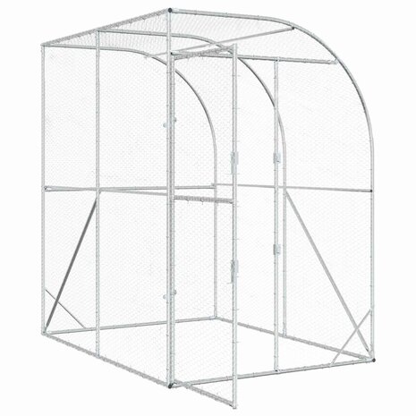 Kippenhok zilver 200 x 200 x 215 cm Gegalvaniseerd staal 3