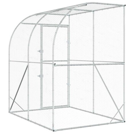 Kippenhok zilver 200 x 200 x 215 cm Gegalvaniseerd staal 6