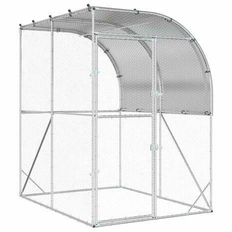 Kippenhok zilver 200 x 200 x 215 cm Gegalvaniseerd staal 2